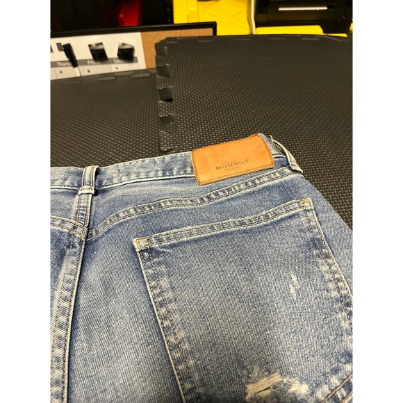 MOUSSY VINTAGE HOWA Japan made Comfort Light blue Distressed Jeans size 28 - Picture 8 of 10